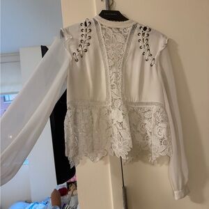 Self-Portrait White Lace Blouse